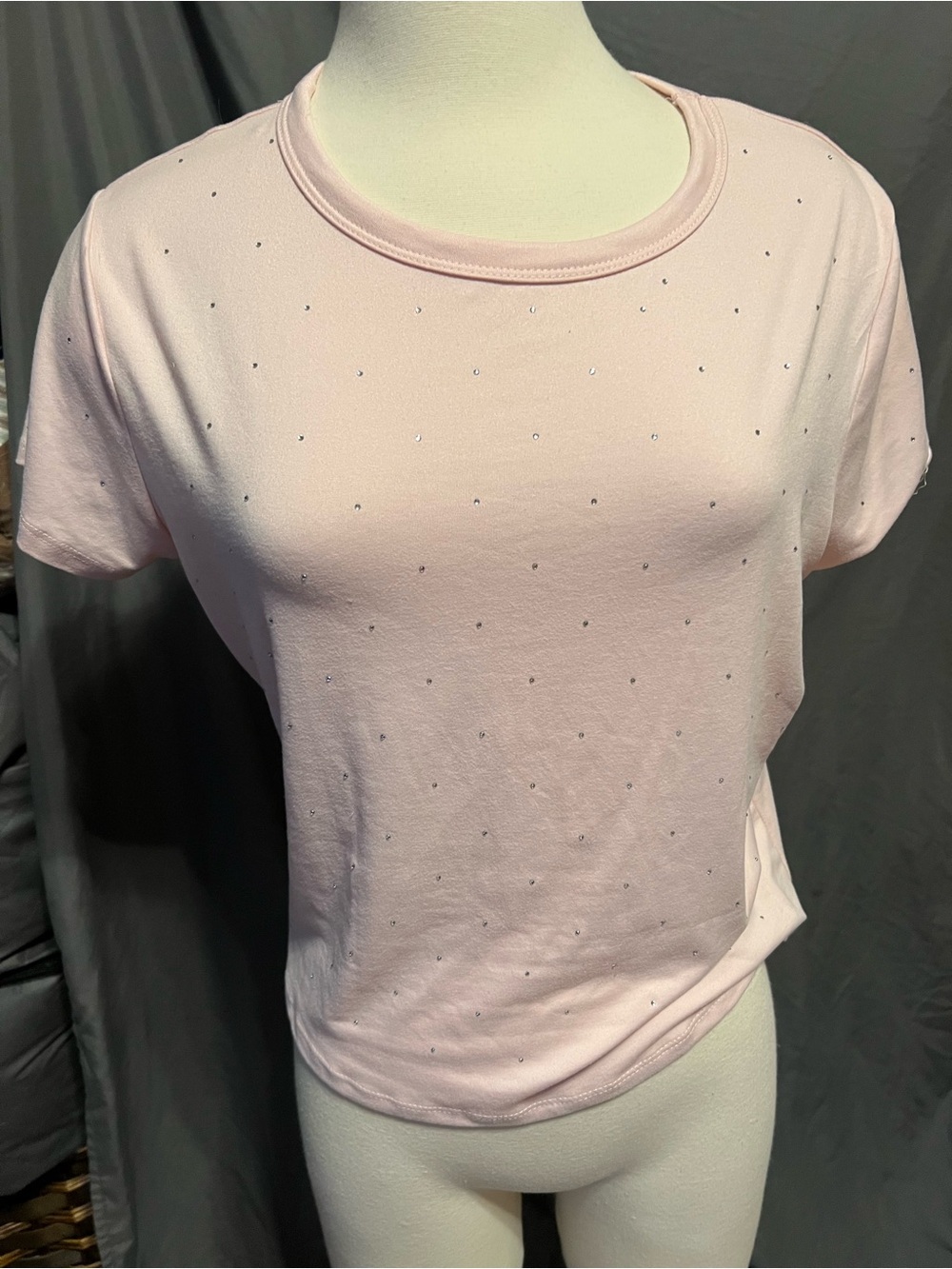 Rue21 Light Pink Short Sleeve Tee with Tiny Stud Accents